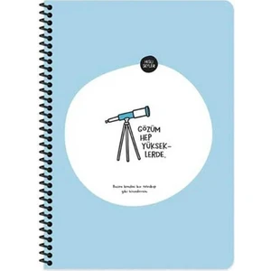 Hisli Şeyler A4 Kareli Spiralli Stickerli Defter Gözüm Yükseklerde