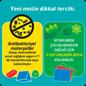 Adeda Yayıncılık Dikkati Güçlendirme Seti Plus 10 Yaş (120 Ahşap Materyal + 3 Kitap Takım) - Osman Abalı