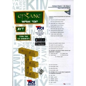 Açı Yayınları AYT Türk Dili ve Edebiyatı Efsane Yaprak Test