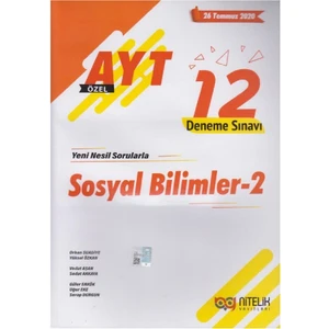 Nitelik Yayınları YKS AYT Sosyal Bilimler-2 12 Deneme Sınavı