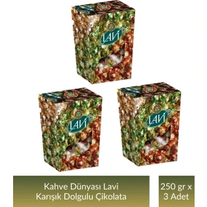 Kahve Dünyası Lavi Karışık Dolgulu Çikolata 250 gr x 3 Adet