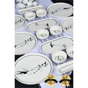 Farika Porselen Düğüm 16 Parça 6 Kişilik Porselen Kahvaltı Takımı