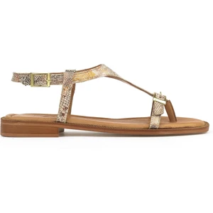 Kadın  Deri Sandalet 1511047Z16219 Bej-Yılan