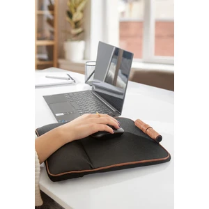 Mousepad Bilek Destekli Ped/yastık Tablet Telefon Standı Yıkanabilir Kumaş Deri Detaylı Siyah