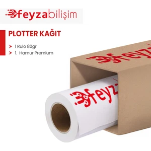 ® 1.hamur Premium Opak 80 gr Plotter (Çizim) Kağıdı 91.4cm x 50MT (1 Rulo)