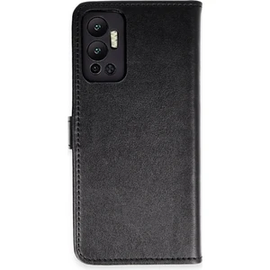  Infinix Hot 12 Kılıf Cüzdanlı Kapaklı Kılıf - Siyah