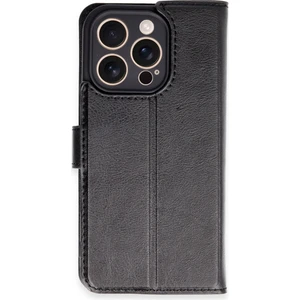  iPhone 16 Pro Kılıf Cüzdanlı Kapaklı Kılıf - Siyah