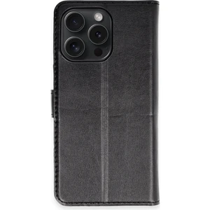  iPhone 15 Pro Max Kılıf Cüzdanlı Kapaklı Kılıf - Siyah