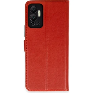  Infinix Hot 12 Kılıf Cüzdanlı Kapaklı Kılıf - Kırmızı