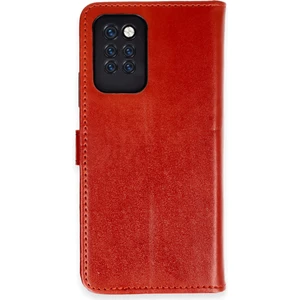  Infinix Note 10 Pro Kılıf Cüzdanlı Kapaklı Kılıf - Kırmızı