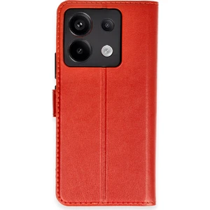  Xiaomi Poco X6 Kılıf Cüzdanlı Kapaklı Kılıf - Kırmızı