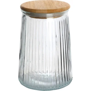 Excellent Houseware Bambu Kapaklı Cam Kavanoz - Şeffaf - 1000 ml
