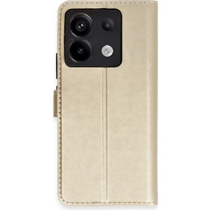  Xiaomi Poco X6 Kılıf Cüzdanlı Kapaklı Kılıf - Gold