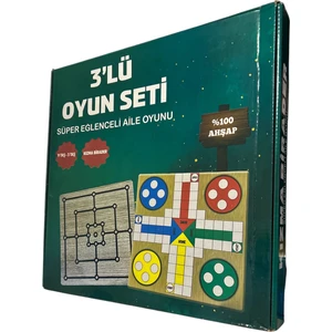 3'lü Oyun Seti - Kızma Birader, 9 Taş, 3 Taş - Eğlenceli Aile Oyunları