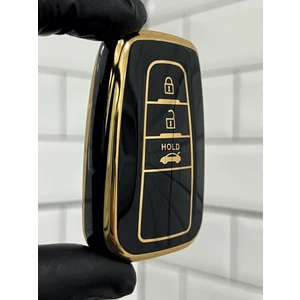 Barkas Elektronik Toyota Corolla Prius Camry C-Hr Rav4 Land Cruiser Nano Anahtar Kılıfı Siyah Gold