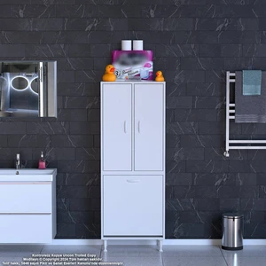 Modilayn YENİ İNCİ 55 x 165 cm Kapaklı Ve Çamaşır Hazneli Banyo & Mutfak Dolabı