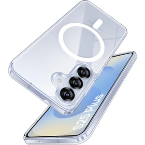 Samsung Galaxy S25 Plus Uyumlu Kılıf Wireless Şarj Özellikli Magsafe Şeffaf Telefon Kılıfı Kapak
