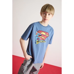 Erkek Çocuk Superman Bisiklet Yaka Kısa Kollu Tişört E3102A825SM