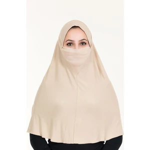 Peçeli Hazır Türban Pratik Şal Hijab Namaz Örtüsü