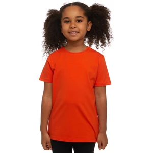 Turuncu Basic Unisex Çocuk Sıfır Yaka Kısa Kollu Tişört