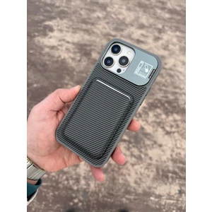 iPhone 16 Pro Max Oscar Titanyum Cüzdanlı ve Kartlıklı Standlı Magsafe Telefon Kılıfı