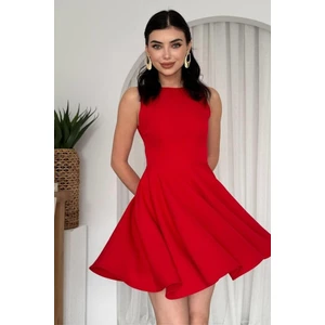 Kolsuz Fırfırlı Etekli Gizli Cepli Mini Balo & Mezuniyet Abiye Elbise 165