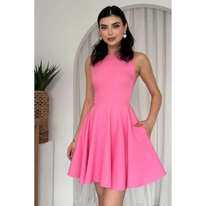 Kolsuz Fırfırlı Etekli Gizli Cepli Mini Balo & Mezuniyet Abiye Elbise 165