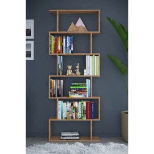 6 Raflı Tek Modül Zigzag Kitaplık Çalışma Odası Ofis Kitaplık