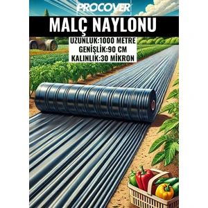 / Malç Naylonu / Uzunluk 1000 Metre / Genişlik 90 cm / Kalınlık 30 Mikron / Siyah / Deliksiz / Malç Naylonu