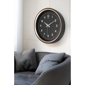 Siyah Kasa Bakır Çerçeve Duvar Saati 37  cm
