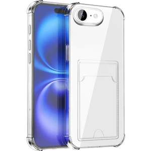 Apple iPhone 16E Kılıf Cardy Şeffaf Kartlık Cepli Kapak