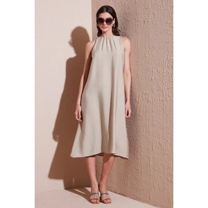 Regular Fit Halter Yaka Midi Boy Elbise Bayan Elbise 67810049