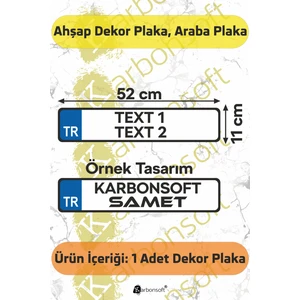 Kişiye Özel Ahşap Dekor Plaka, Araba Plaka, Isimli Plaka, Cam Önü Plakası, Aksesuar Plaka