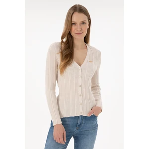 U.S. Polo Assn. Kadın Krem Hırka (Triko) 50293544-VR071