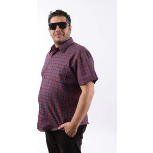 Kısa Kol Ekose Pamuklu Erkek Gömlek KK-8074-TSS