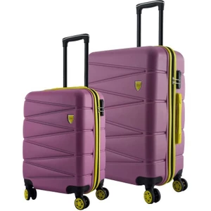 Büyük Ve Kabin Boy 2'li Valiz Seti  4x2 Teker Pembe 1164