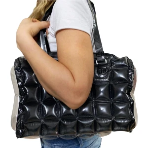 Kadın Plaj Çantası Siyah Şişme Omuz Çanta Plj04