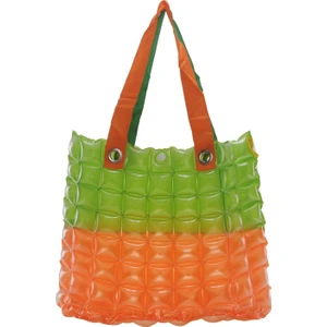 Louisiana Polo Kadın Plaj Çantası Turuncu Yeşil Şişme Omuz Çanta BR03