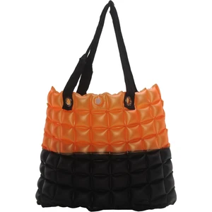 Kadın Plaj Çantası Turuncu Siyah Şişme Omuz Çanta Plj06