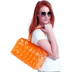 Kadın Plaj Çantası Turuncu Şişme Omuz Çanta Plj04