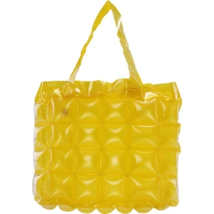 Kadın Plaj Çantası Sarı Şişme Omuz Çanta Plj01