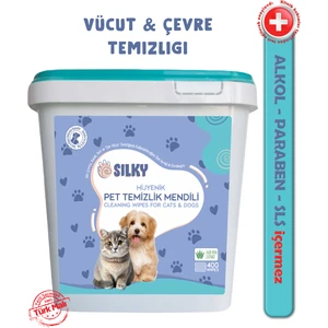 – Evcil Hayvanlar için Tüy / Pati  Temizleme Islak Mendili - Doğal Esans İçerik / 400 Adet