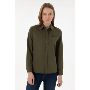 U.S. Polo Assn. Kadın Haki Gömlek Basic 50297002-VR027