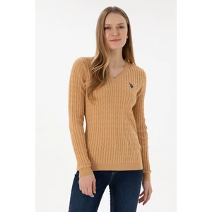 U.S. Polo Assn. Kadın Camel Kazak /Triko 50293561-VR015