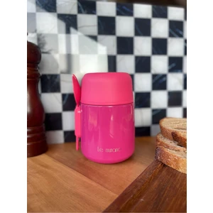 Chef Taste Kaşıklı Yemek Termosu Paslanmaz Çelik 500 ml Pembe Yemek Termosu