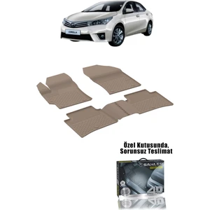 Toyota Corolla 2013-2018 Uyumlu 4.5D Premium Havuzlu Oto Paspas BEJ RENK- Corolla
