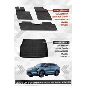 Byd Seal U Dm-i 2024+ Uyumlu 4.5D SAHLER Premium Paspas + Liner Marka 3D ALT Bagaj Havuzu - BYD Seal U DM-i