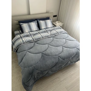 Wellsoft Dream Ekose King Size Gri Yorgan +  Yastık Kılıfı