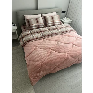 Wellsoft Dream Ekose King Size Pudra Uyku Seti Çarşaflı