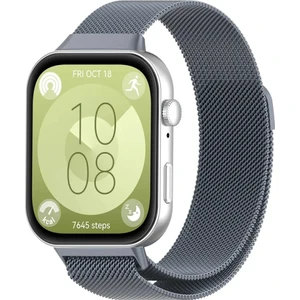 MMP Shop Huawei Watch Fit 3 Uyumlu Paslanmaz Hasır Örgü Metal Mıknatıs Kordon